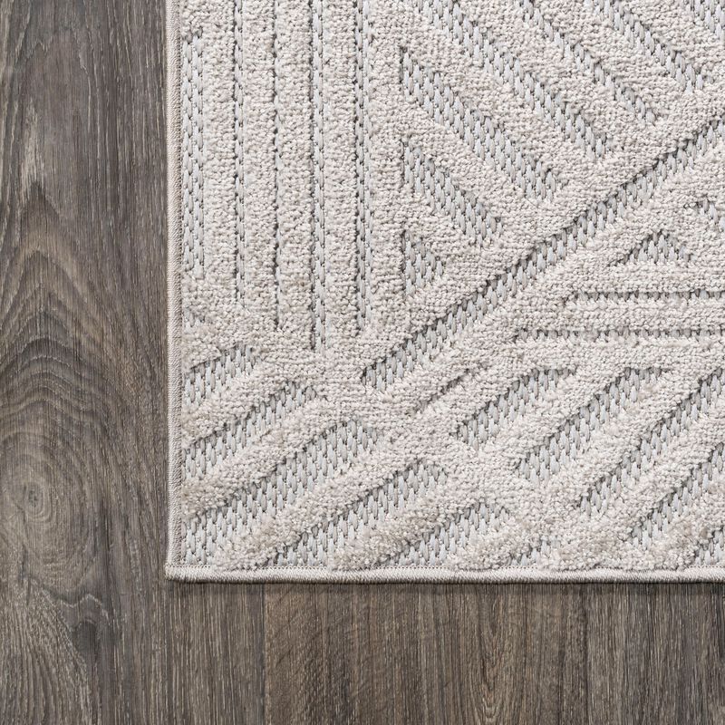 Jordan High-Low Pile Art Deco Geometric Indoor/Outdoor Area Rug