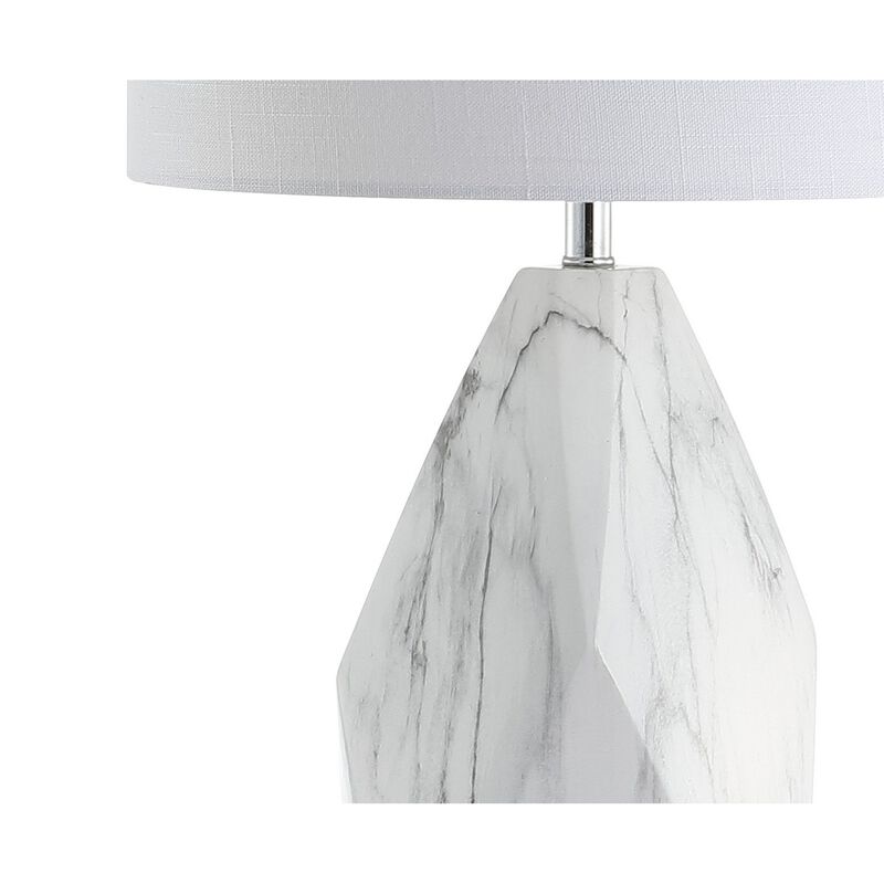 Oslo Ceramic Marble/Crystal LED Table Lamp