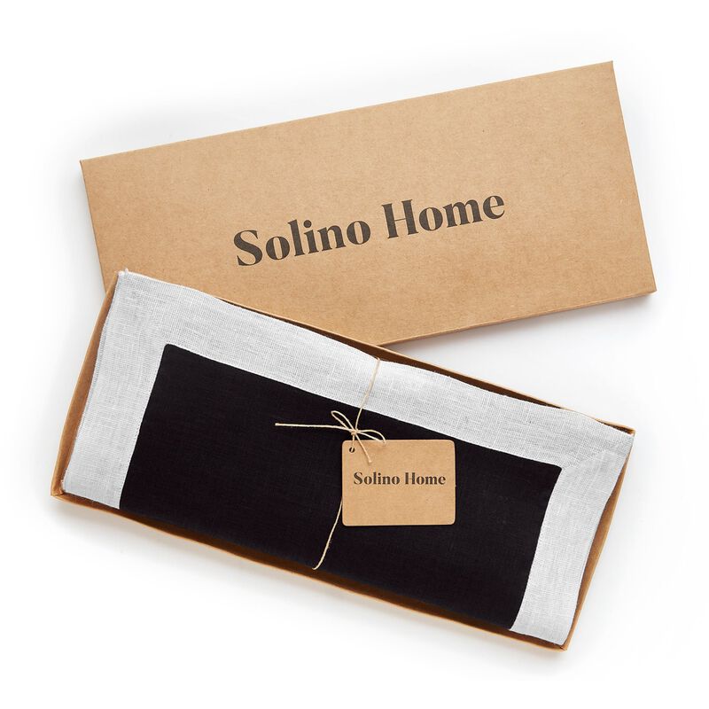 Solino Home 100% Pure Linen Table Runner | Festive Edge for Spring & Easter