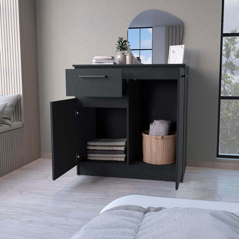 Loonam 2-Door 1-Drawer Dresser Black