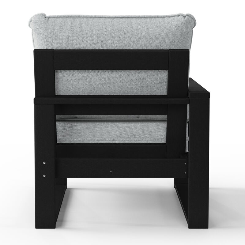 WestinTrends Outdoor HDPE All-Weather Modern Patio Loveseat with Waterproof Cushions