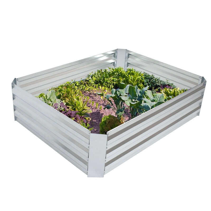 4 x 3 ft (1.2x0.9 m) Galvanized Steel Rectangle-Shaped Raised Garden Bed
