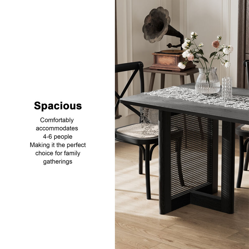 67 Cinna Walnut Oak Wood Rectangle Dining Table (Seats 6)