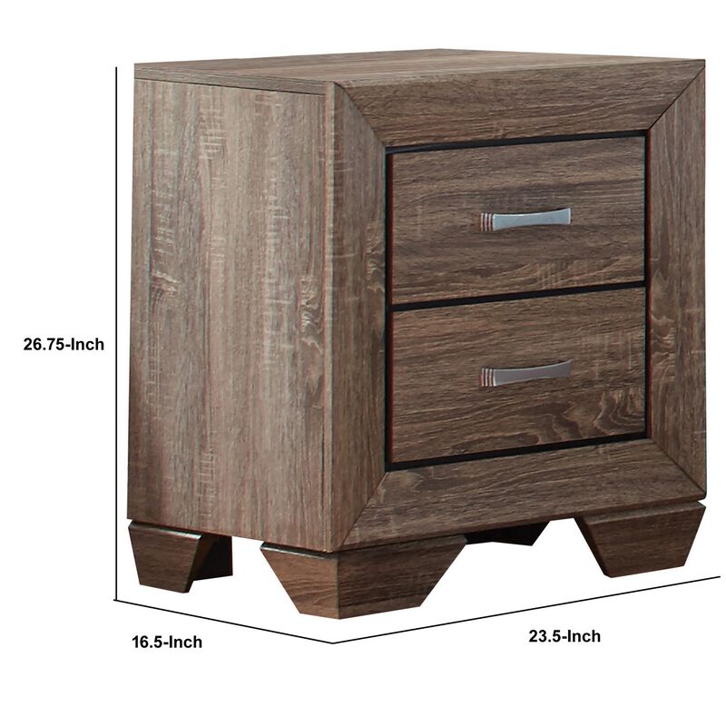 Coaster Home Furnishings Kauffman 2-Drawer Nightstand, Washed Taupe