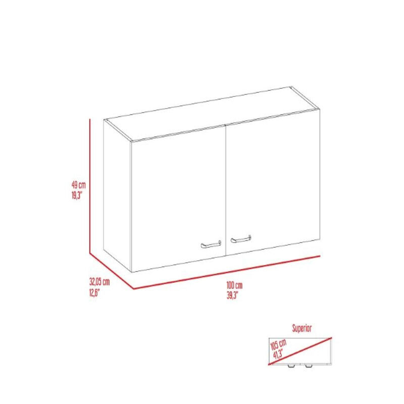 Wall Cabinet Toran, Kitchen, White / Smoky Oak
