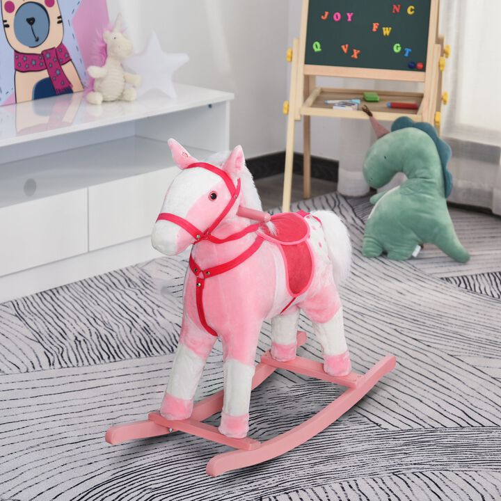 Pretty Pony Pal: Pink Plush Rocking Horse with Sounds for Toddlers