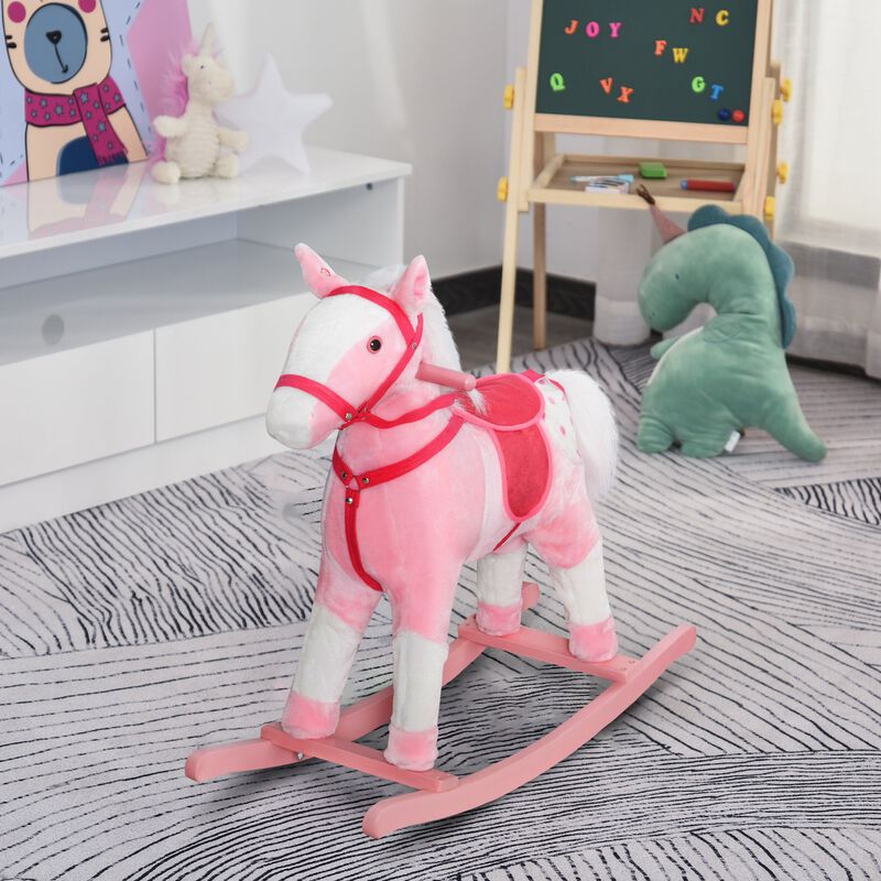Pretty Pony Pal: Pink Plush Rocking Horse with Sounds for Toddlers