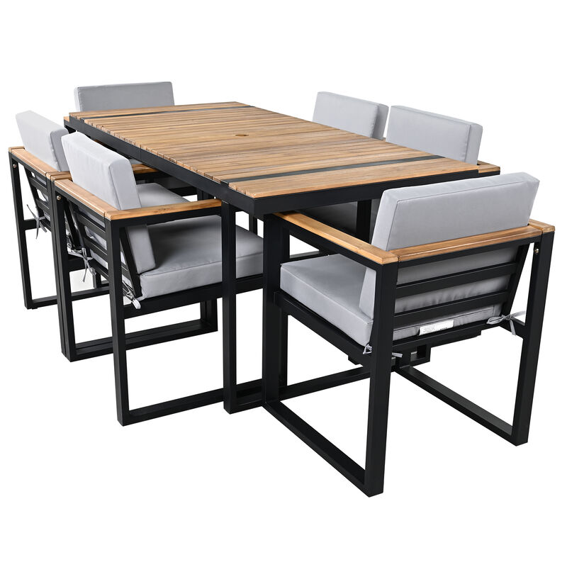 Merax 7 Pieces Outdoor Dining Set Patio Dining Table and Chair Set