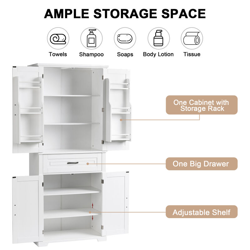 Merax Bathroom Storage Cabinet with Adjustable Shelf
