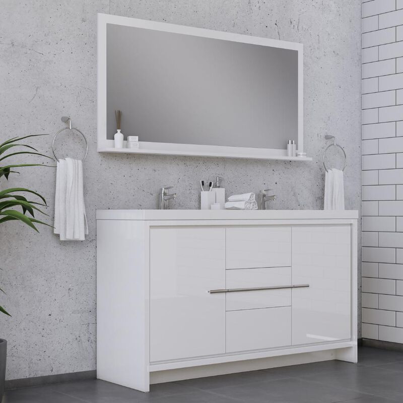 Alya Bath Sortino 60 Modern Double Bathroom Vanity in White