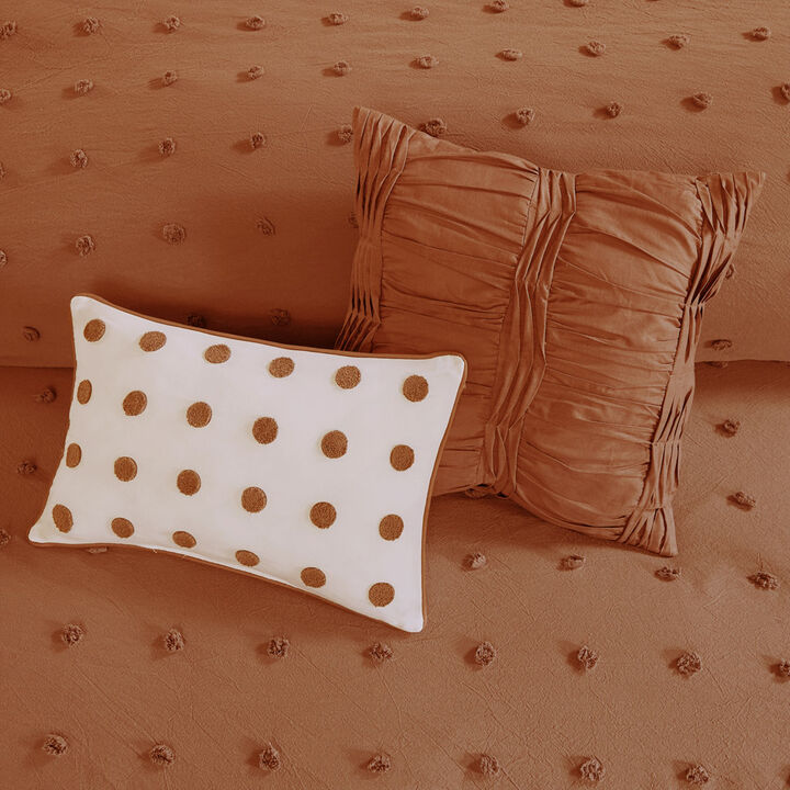 Gracie Mills Grady Elegance Defined Cotton Jacquard Comforter Set with Euro Shams and Throw Pillows