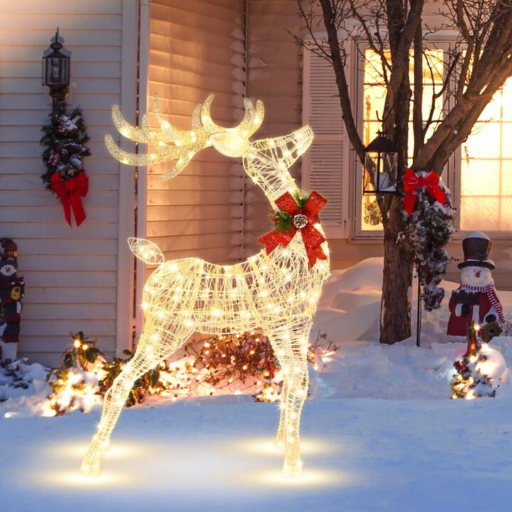 Hivvago Lighted Standing Reindeer with Stakes for Christmas Decoration