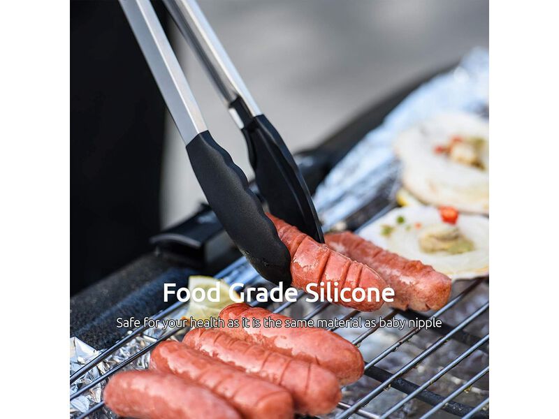 U-Taste  Cooking Tongs, with 600ºF High Heat-Resistant Non-Stick Silicone Tips