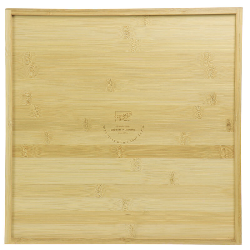 Gibson Home Sadler 15 Inch Wood Serving Tray with Built-in Handles