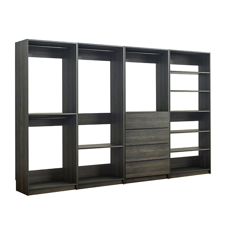 Prosper Gray Freestanding Walk in Wood Closet System