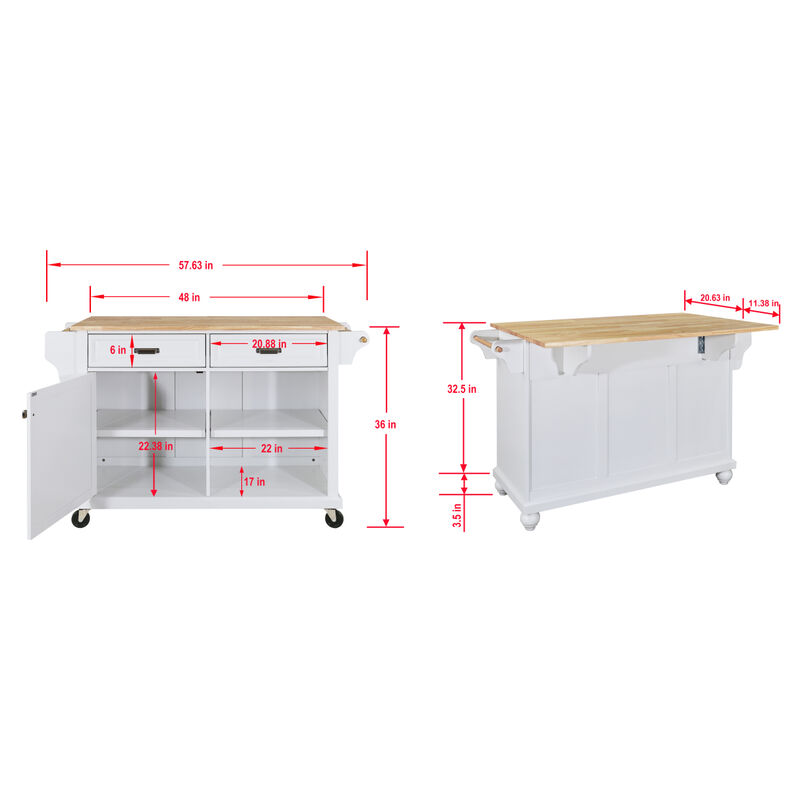 Streamdale Cambridge Wood Top Kitchen Island With Storage 0002