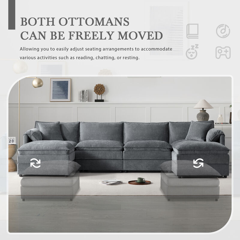 Merax Chenille Modular Sectional Sofa for Living Room