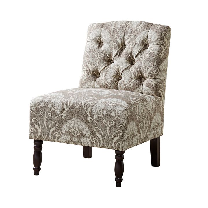 Gracie Mills Glenda Elegant Tufted Armless Accent Chair