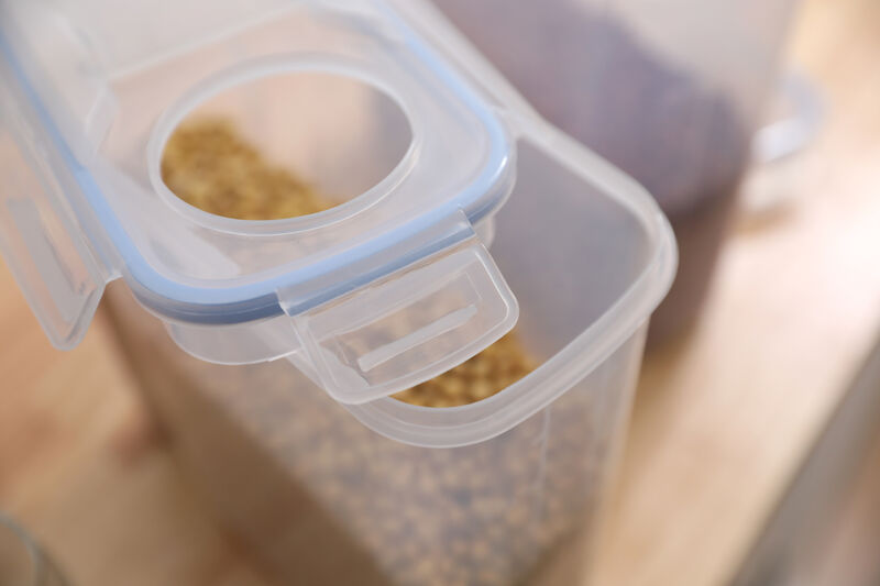 Set of 2 Large BPA-Free Plastic Food Cereal Containers, Airtight Spout Lid