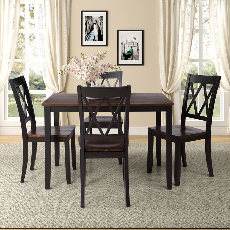 Merax Home Kitchen Dining Table Set with Chairs