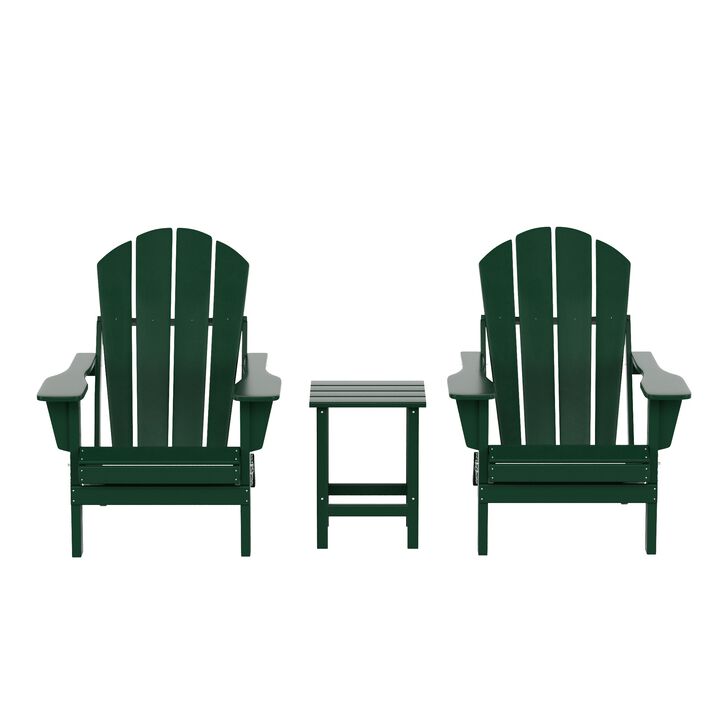 WestinTrends 3-Piece Outdoor Patio Adirondack Chairs with Side Table Set