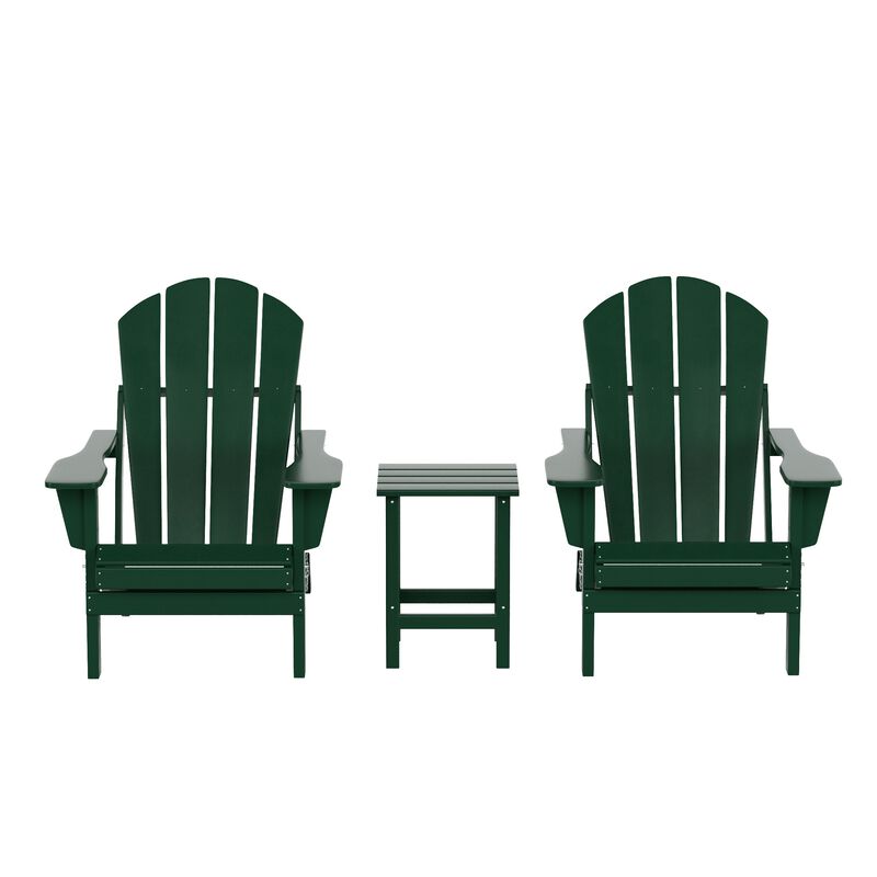 WestinTrends 3-Piece Outdoor Patio Adirondack Chairs with Side Table Set