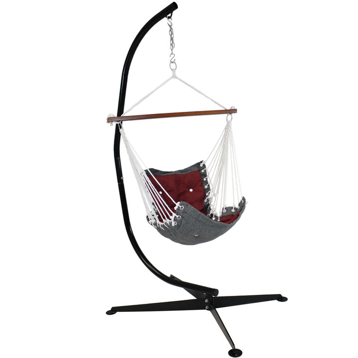 Sunnydaze Polyester Victoria Hammock Chair with Steel C-Stand