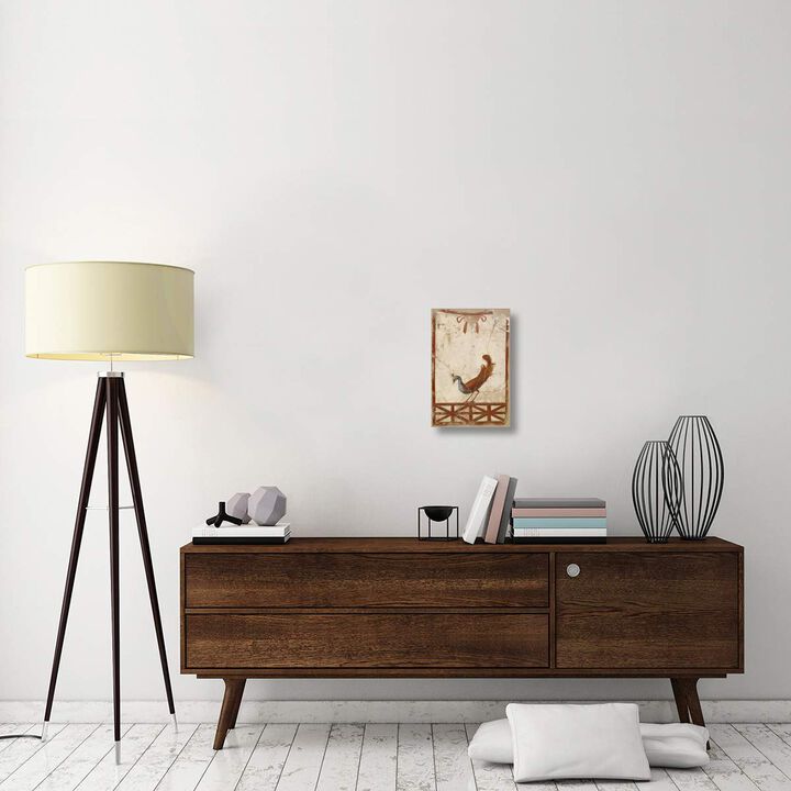 Wall Fragment with a Peacock-Canvas Art-12x18