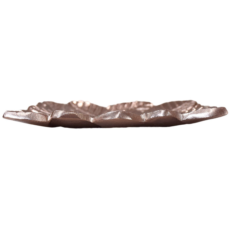 Handmade Decorative Bronze Color Coated 6.88 x 6.88 x 0.78 Inches Aluminium Tray 043AB BBH Home's