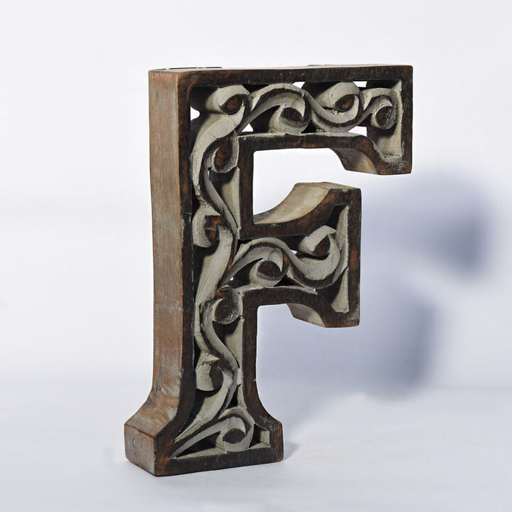 Vintage Gray Handmade Eco-Friendly "E" Alphabet Letter Block For Wall Mount & Table Top D�cor
