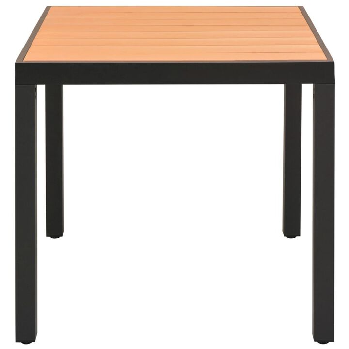 vidaXL Garden Table Brown 31.5"x31.5"x29.1" Aluminium and WPC