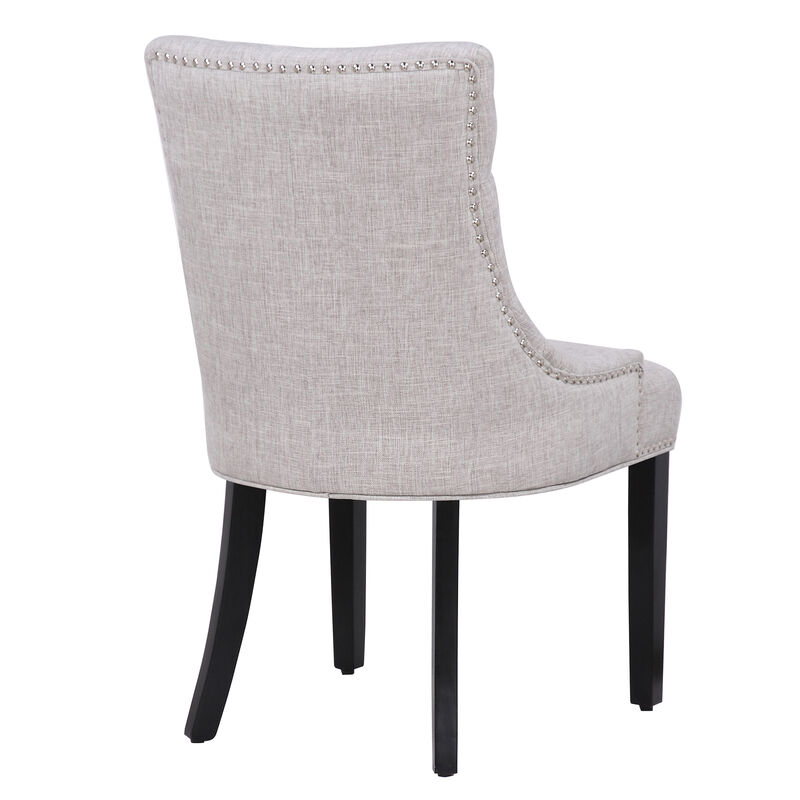 WestinTrends Upholstered Wingback Button Tufted Dining Chair (Set of 2)