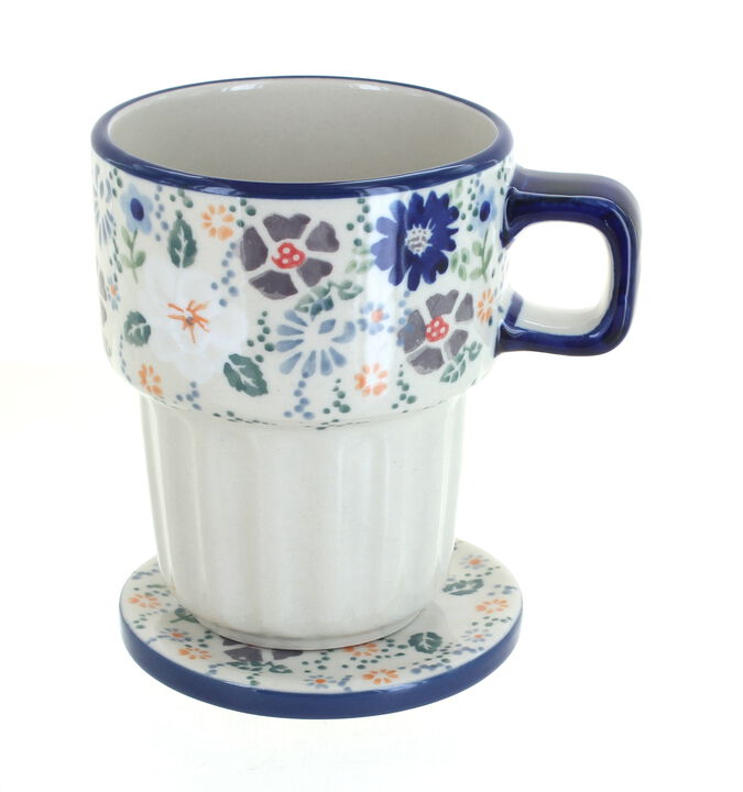 Blue Rose Polish Pottery Bluebird Trivet