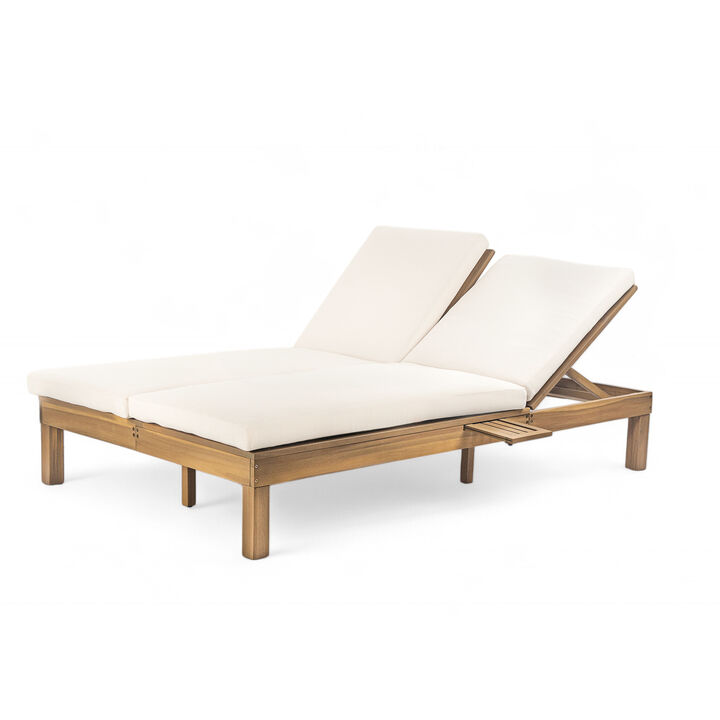 Merax Outdoor Chaise Lounge with 5-Position Adjustable Backrest