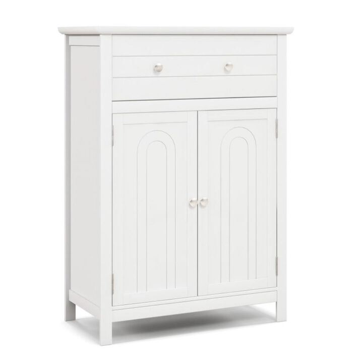 Hivvago Wooden Bathroom Floor Cabinet with Drawer and Adjustable Shelf