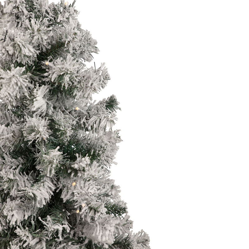3' Pre-Lit Heavily Flocked Medium Pine Artificial Christmas Tree - Warm White LED Lights