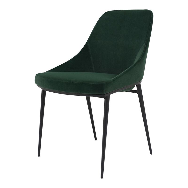 Moe's Home Collection SEDONA DINING CHAIR GREEN VELVET-M2