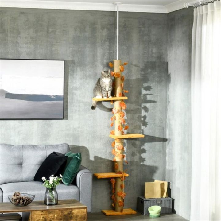 Compact Multi-Level Cat Tree with Scratching Posts, Perches, and Cozy Hideaways for Cats