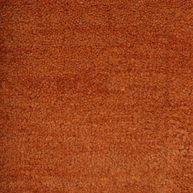 Rugsotic Carpets Hand Knotted Loom Wool 6'x6' Square Area Rug Solid Orange L00111