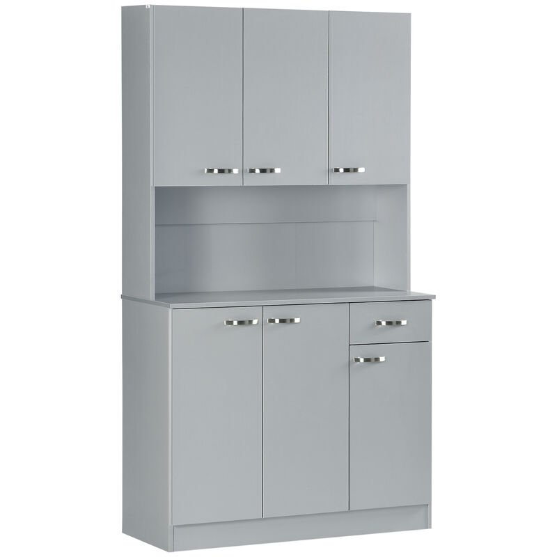 Free Standing Kitchen Cabinet Cupboard w/ Adjustable Shelving & Modern Design