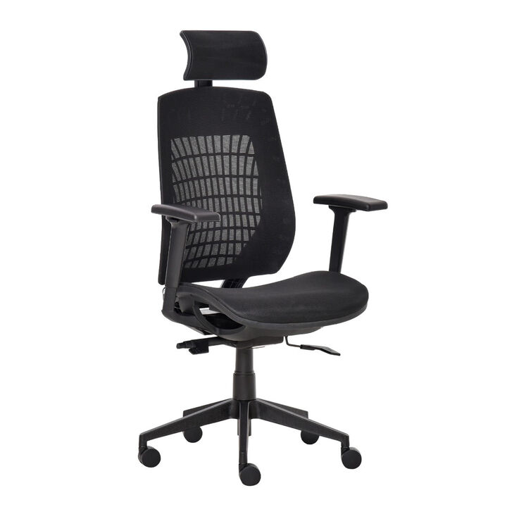 Black Ergonomic Task Chair: High-Back Mesh Office Chair with 3D Armrest