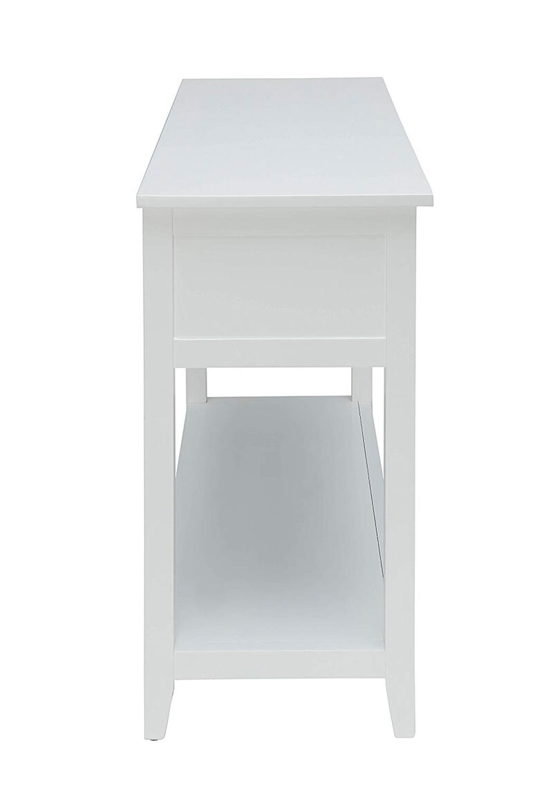 Flavius Console Table with 2 Drawers, White-Benzara