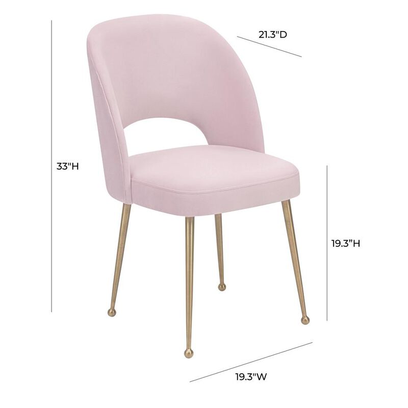 Belen Kox Mid Century Modern Blush Velvet Chair, Belen Kox
