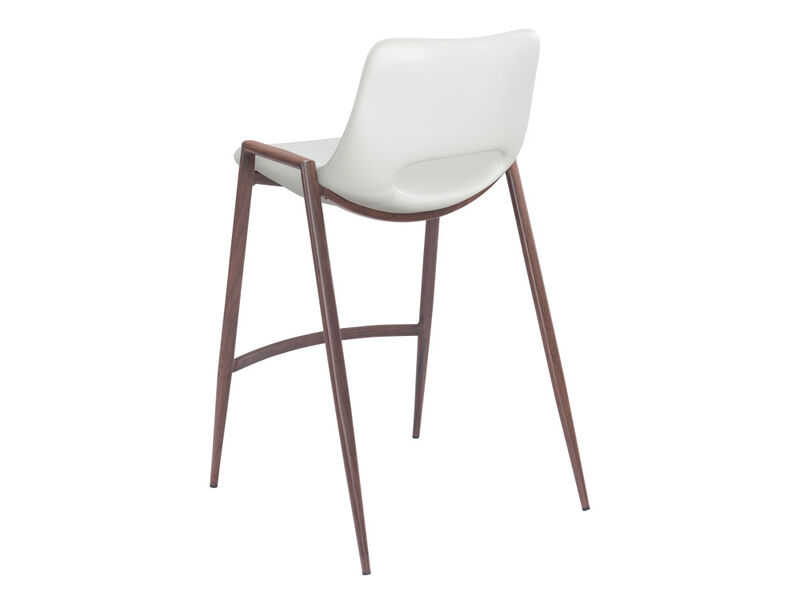 Desi Counter Stool (Set of 2) White & Walnut