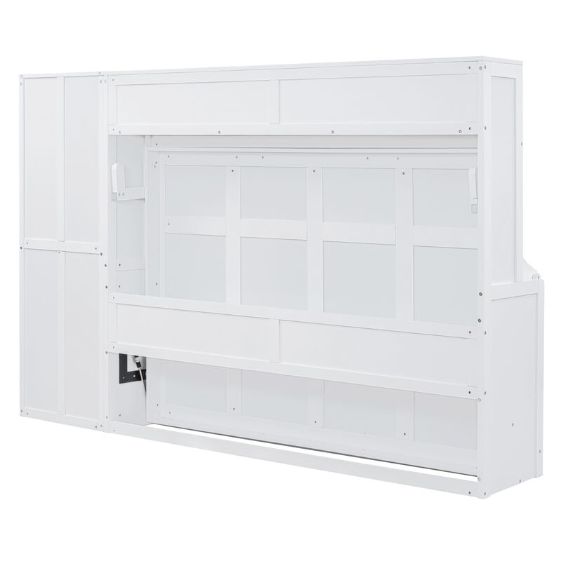 Merax Murphy Bed Wall Bed with Closet and Drawers