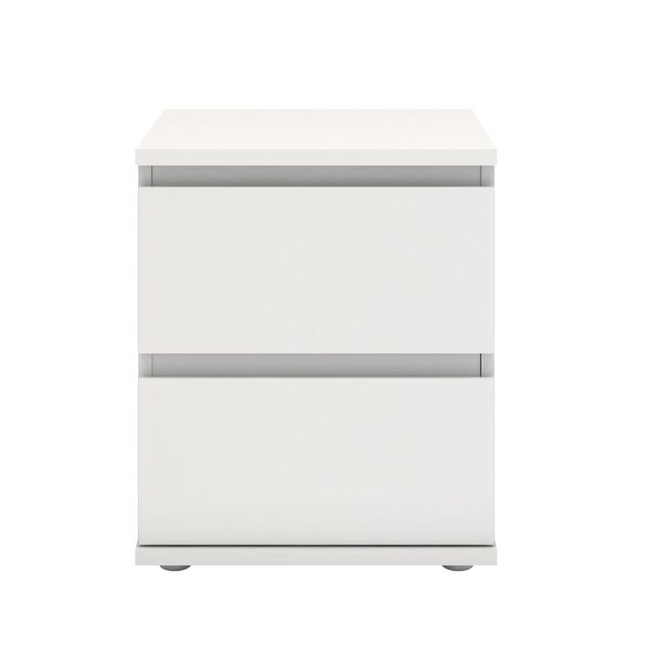 Tvilum Aurora 2 Drawer Nightstand, White