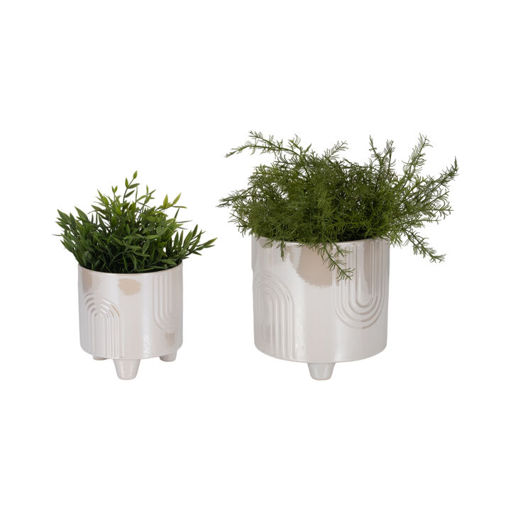 Ivory Stoneware Planters