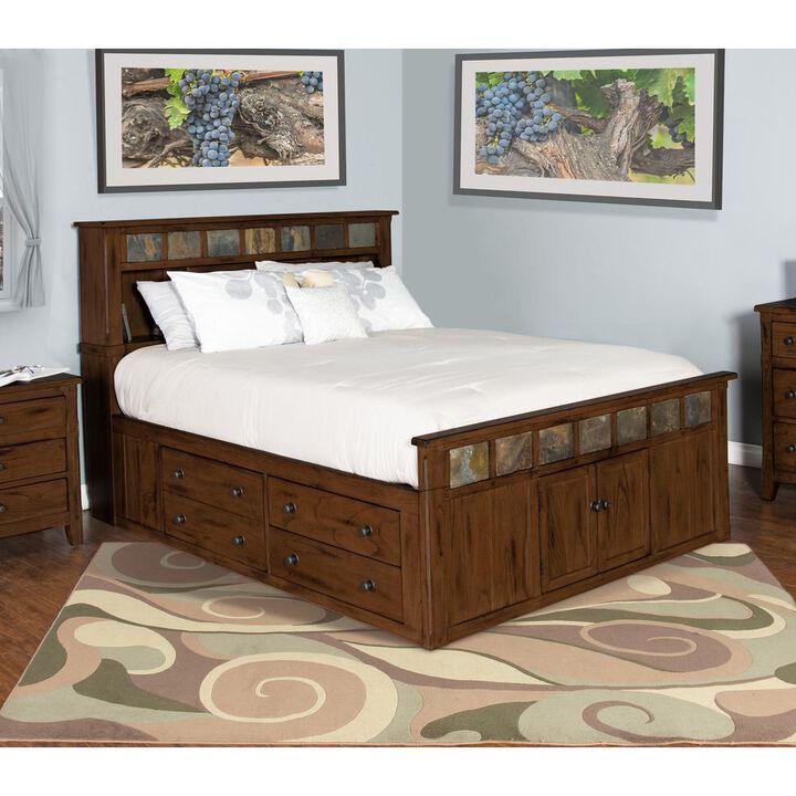 Sunny Designs Eastern King Storage Bed with Slate