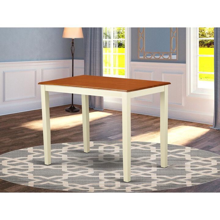 East West Furniture Yarmouth  Counter  Height  Table  Finished  in  Buttermilk  and  Cherry