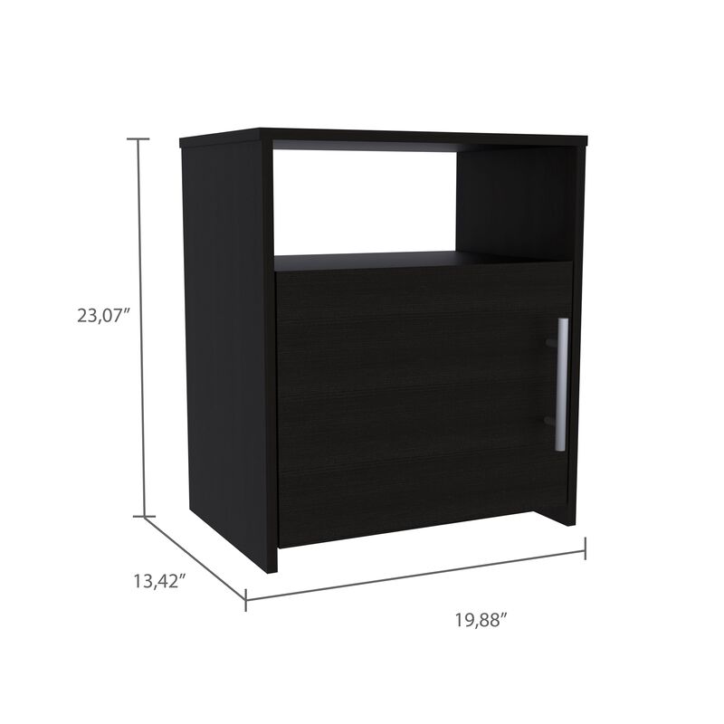 DEPOT E-SHOP Myra 3 Piece Bedroom Set, Aralia Drawer Dresser, 2 Omaha Nightstands, Black / Light Oak